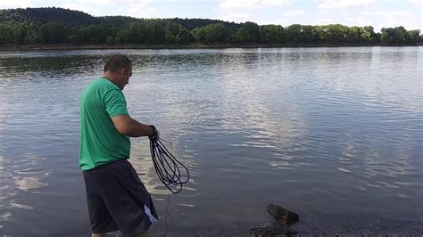 Magnet fishing the ohio river .